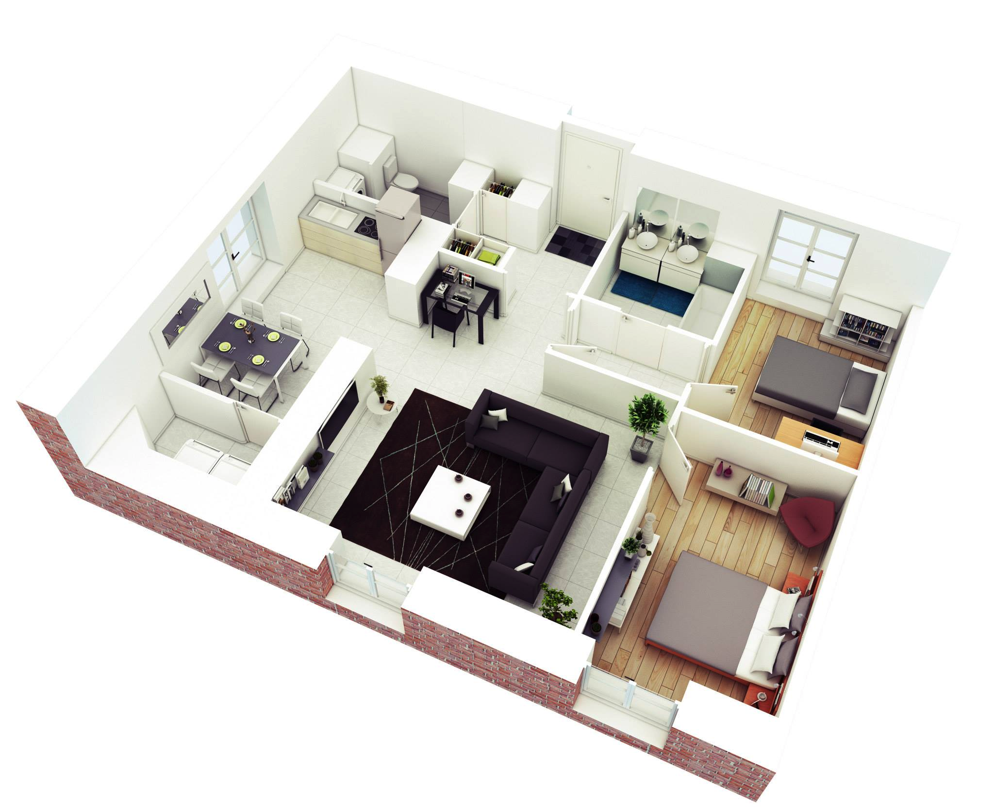 Or if our standard floor plans are not what you are looking for, we also. 25 More 2 Bedroom 3d Floor Plans