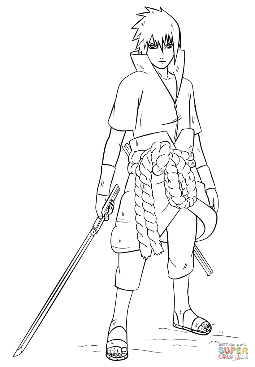Sakura haruno, who is infatuated with sasuke and has naruto's attention and kakashi hatake, the quiet and mysterious leader of the team. Sasuke Uchiha From Naruto Coloring Page Free Printable Coloring Pages