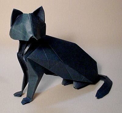 子供向けぬりえ 上折り紙 猫 立体 リアル 折り方