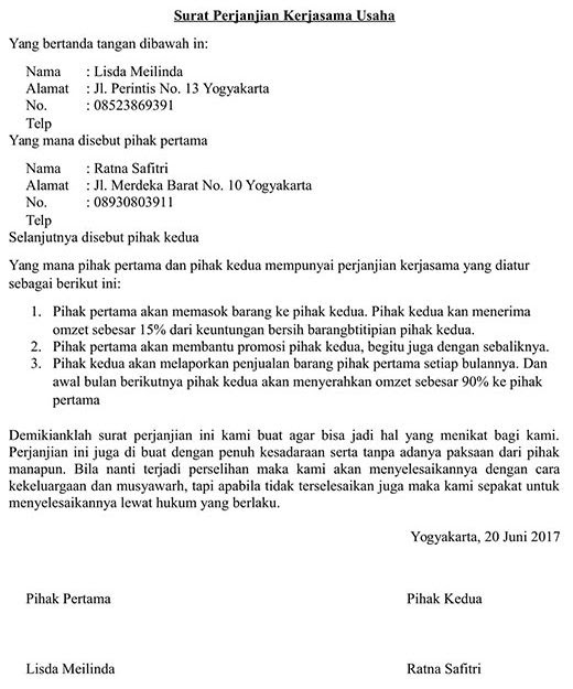 Contoh Surat Pemutusan Kontrak Kerja Kontraktor Berbagi Contoh Surat