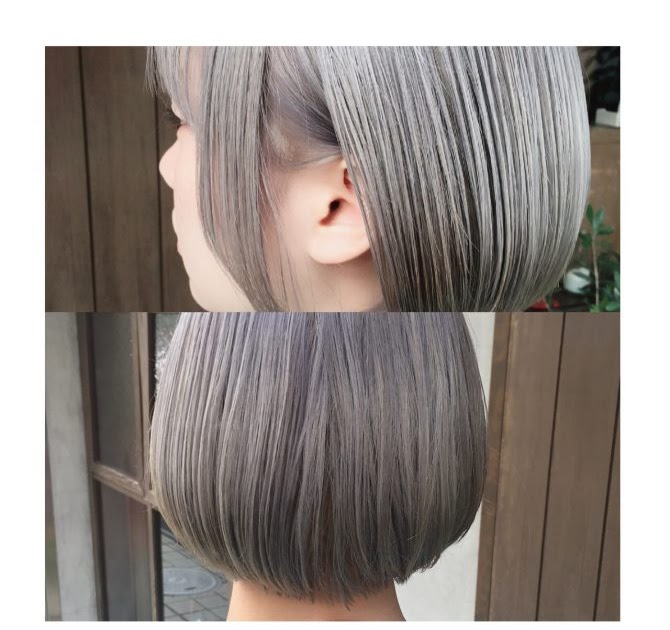 髪の毛 カラー シルバーアッシュ Ana Gugunava