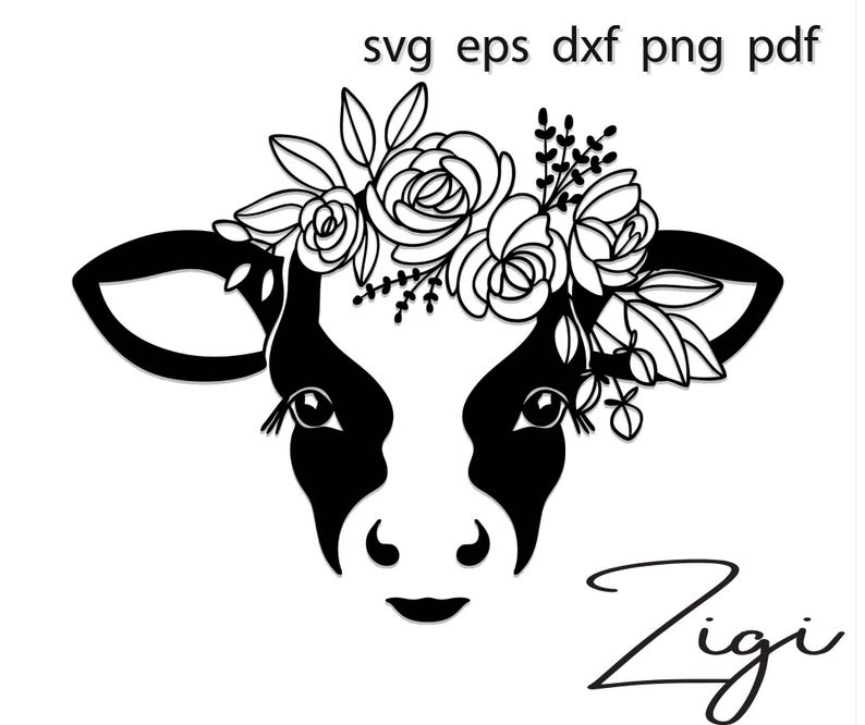 Download 237 Cow With Flower Crown Svg Free Svg Png Eps Dxf File
