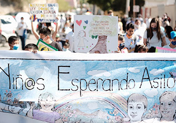 Children give frightening testimonies, UCC offers support during

border march to save asylum