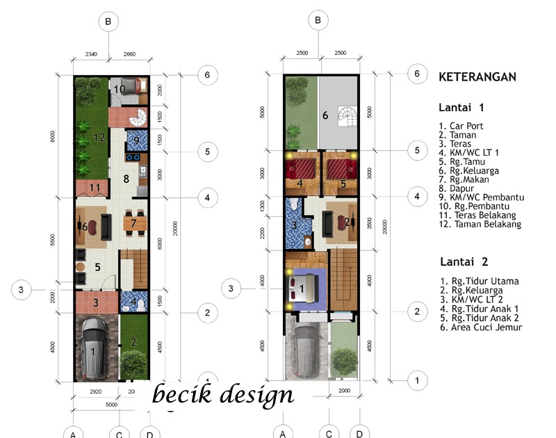 42 Denah  Rumah  2  Lantai  Lebar 5 Meter Konsep Spesial 