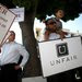 Uber drivers protested working conditions in Santa Monica, Calif., last year.