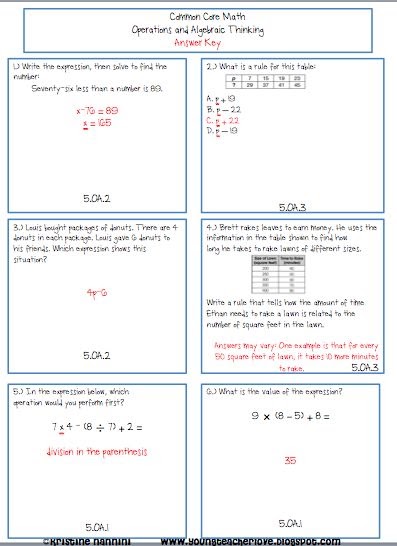 Math Expressions Homework And Remembering Grade 5 Answer Key