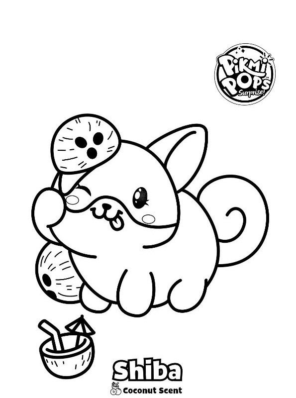 Kostenlose ausmalbilder einhörner in einer vielzahl von themenbereiche. Kids N Fun De Malvorlage Pikmi Pops Kawaii Shiba Inu
