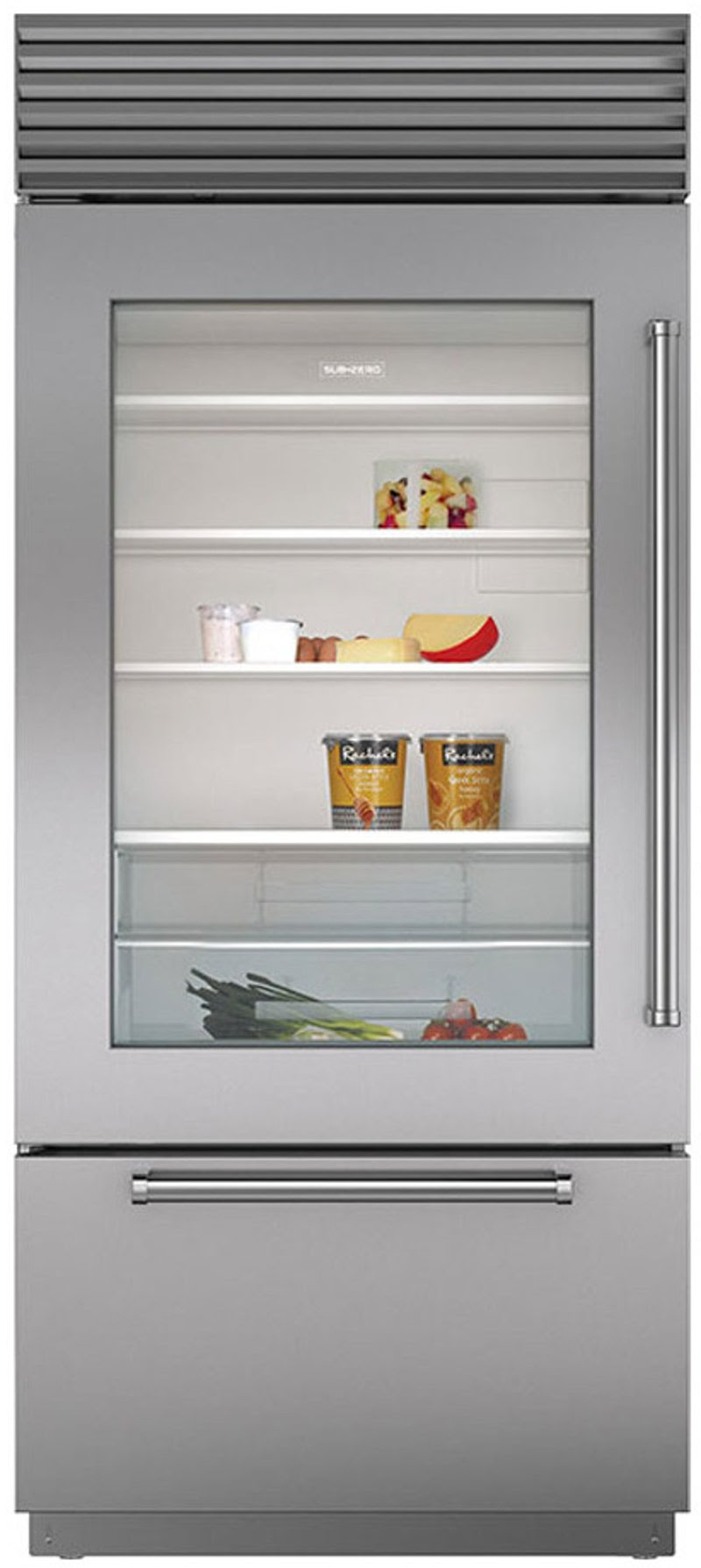 Subzero error code inside fridge top panel. Sub Zero 36 Inch Classic Bottom Freezer Refrigerator With Glass Door 21 6 Cu Ft Left Hinge Professional Handle Rc Willey