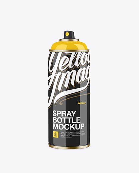 Download Glossy Spray Can Without Cap Mockup - Front View Can Mockups