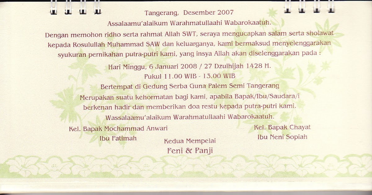 Kata Undangan Nikah Islam