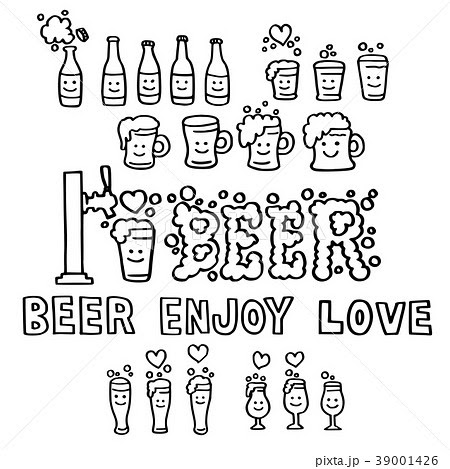 ビール イラスト フリー 白黒 Buutiikes