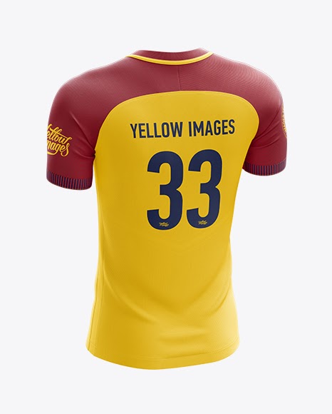 Download Free Men's Soccer Team Jersey mockup (Back Half Side View ...