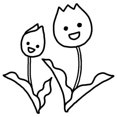 あなたのためのイラスト Hd限定チューリップ イラスト 白黒