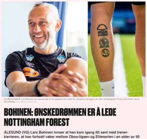 Vålerenga fotball* sep 8, 1969 in vadsø, norway. Lars Bohinen Says He Wants Nottingham Forest Manager Job Reveals Derby County Tattoo Sport Witness