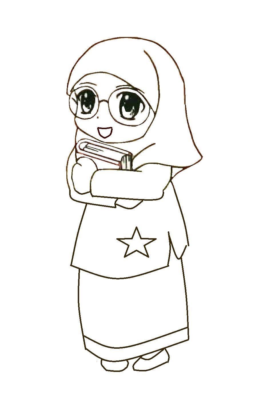 Kartun Muslimah Kacamata