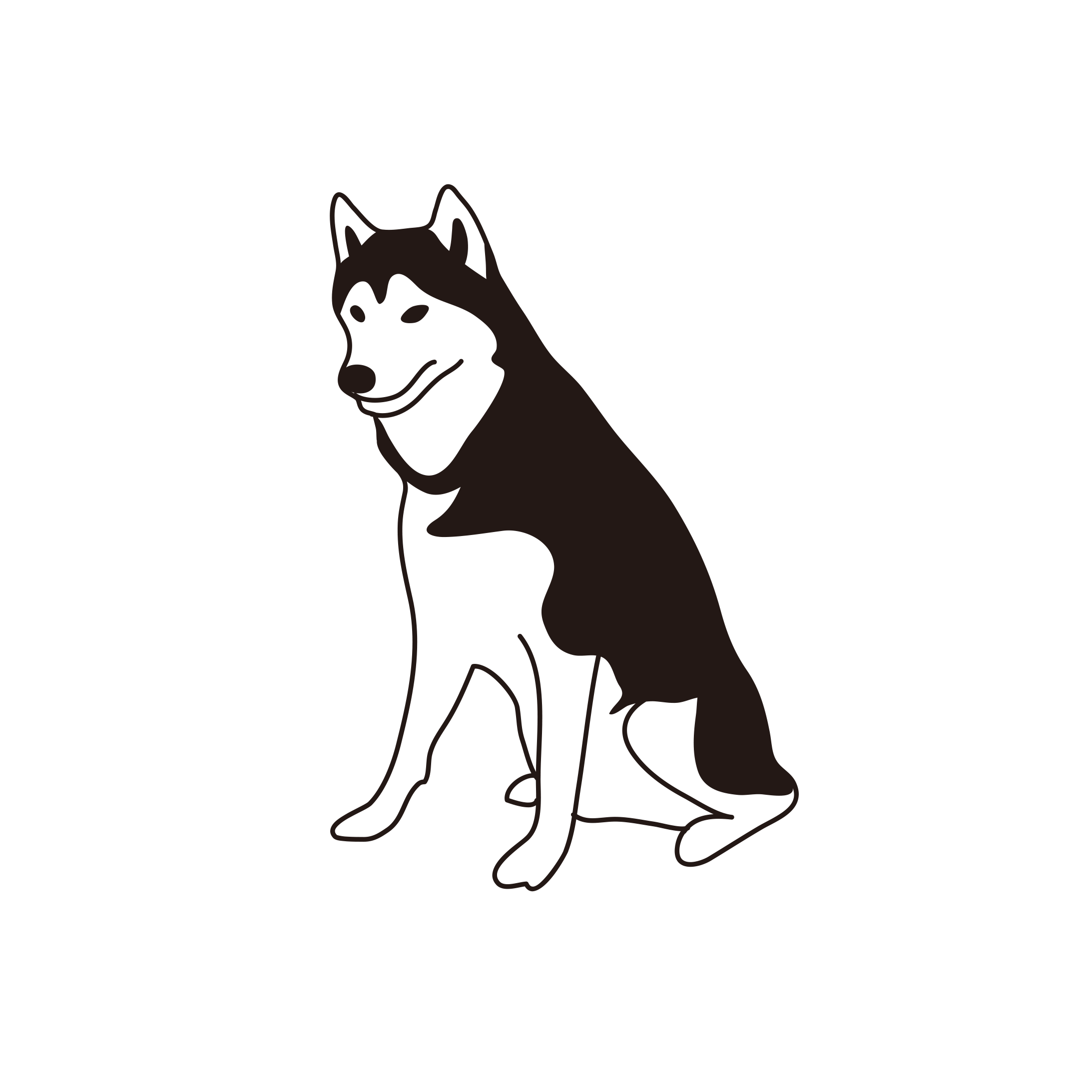 エレガント犬 イラスト シルエット 顔 動物ゾーン