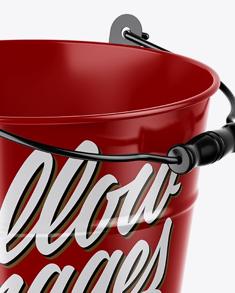 Download Download Glossy Plastic Paint Bucket Mockup High Angle ...