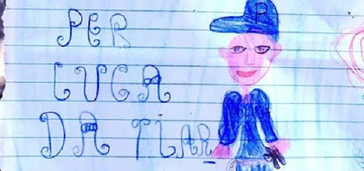 Nella tendopoli un disegno di Ilaria, 6 anni, per ringraziare il nuovo amico poliziotto -