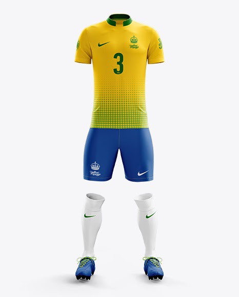 Download Men's Full Soccer Kit with Mandarin Collar Shirt Mockup ...