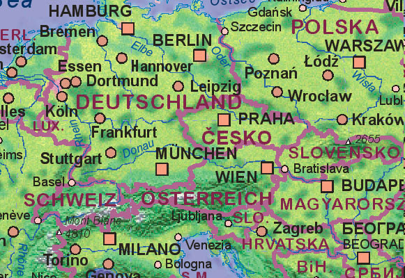 Strassenkarte von tschechien mit den wichtigsten ortschaften. Landkarte Von Tschechien