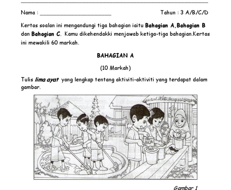 Soalan Ujian Bulanan Bahasa Melayu Tahun 6 - Jalan Permata 4