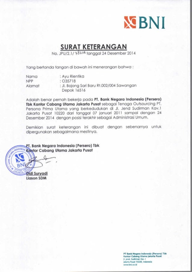 Contoh Surat Pernyataan Lembur Kerja - Surat F