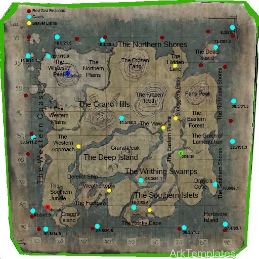 Ark Scorched Earth Map Wyvern Location Carolina Map