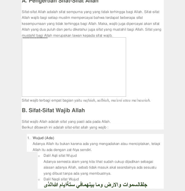 Tabel 20 Sifat Wajib Allah Dan Artinya / Pendidikan Agama ...