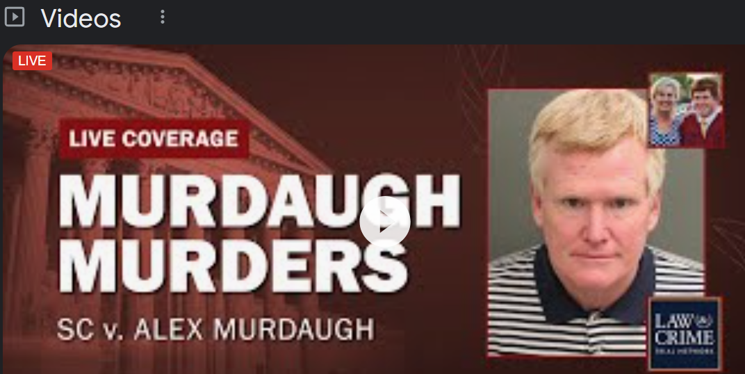 Screen shot of breathless coverage of Alex Murdaugh murder case.