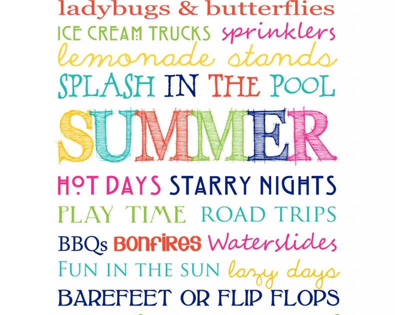 Printable Summer Quotes For Kids - Summer Sayings Subway Art Typography