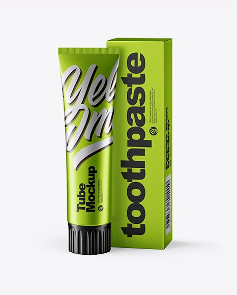 Download Download Metallic Toothpaste Tube Paper Box Mockup ...