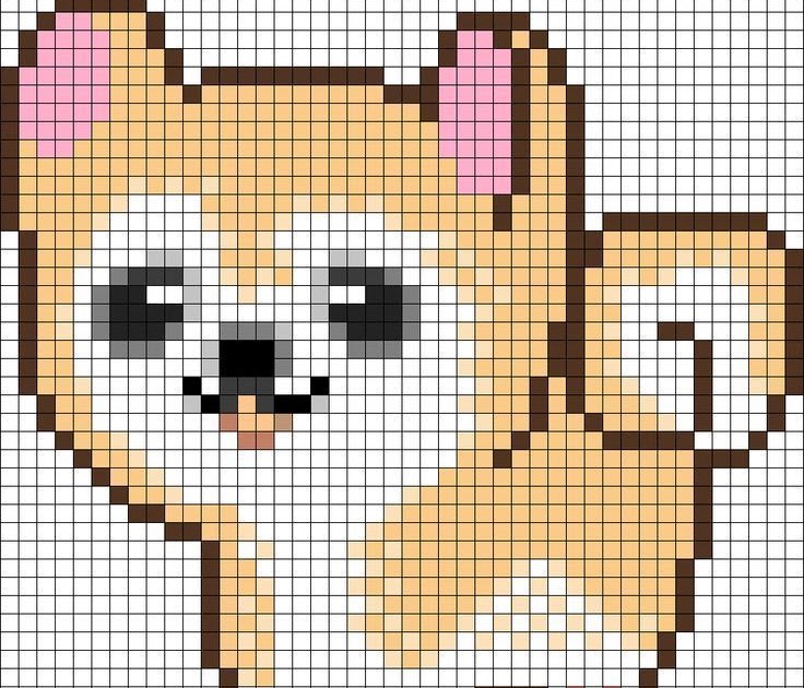 Kawaii Anime Girl Pixel Art Grid Gallery Of Arts And Crafts