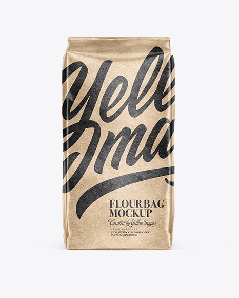Download Kraft Flour Bag PSD Mockup Front & Side View