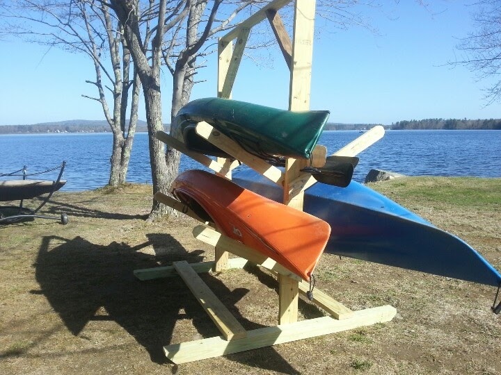 Complete Diy outdoor canoe storage rack ~ J. Bome