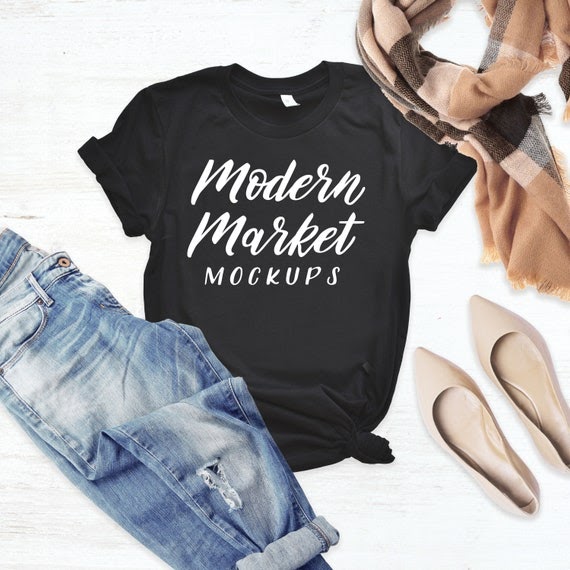 Download Free Bella Canvas 3001 Autumn Shirt Mockup Model Mockup ...