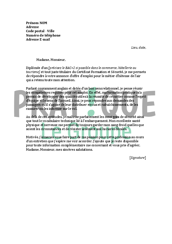 Lettre De Motivation HÃ´tesse D'accueil Tourisme  Rungon f