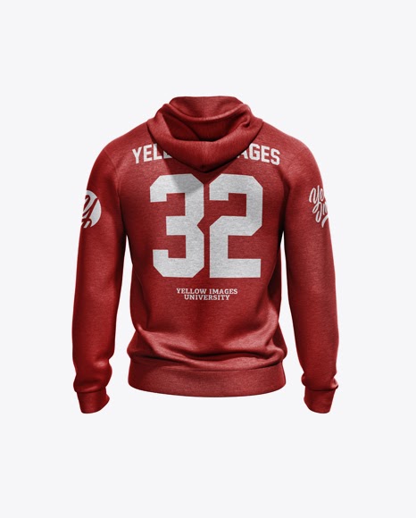 Download Melange Men's Full-Zip Hoodie Mockup - Back View PSD ...