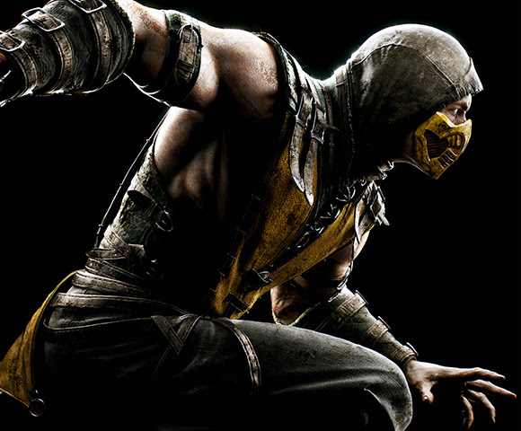 Scorpion from Mortal Combat preparing to fight.