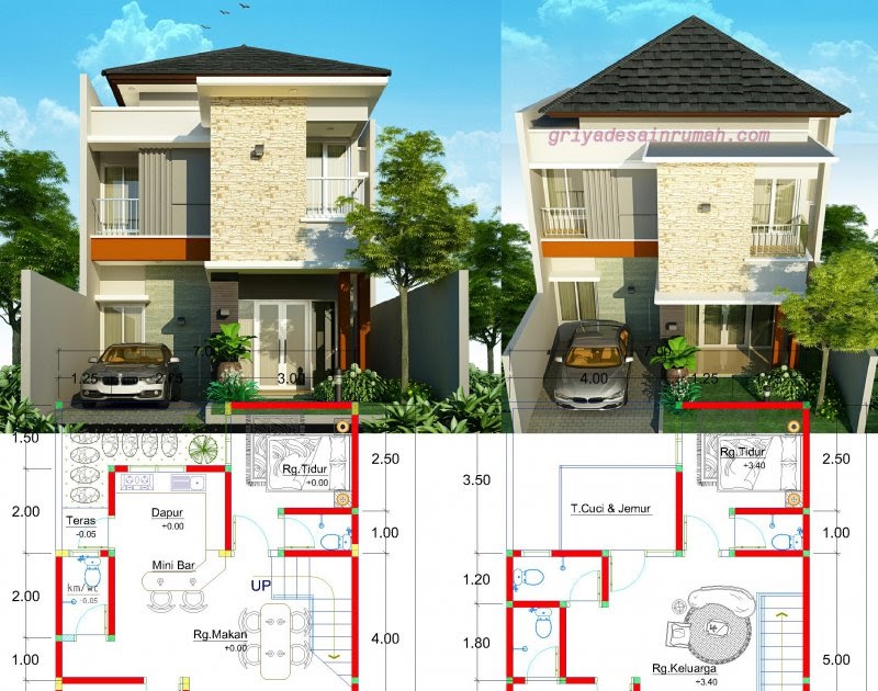 46 Gambar Denah Rumah Minimalis Modern 2 Lantai