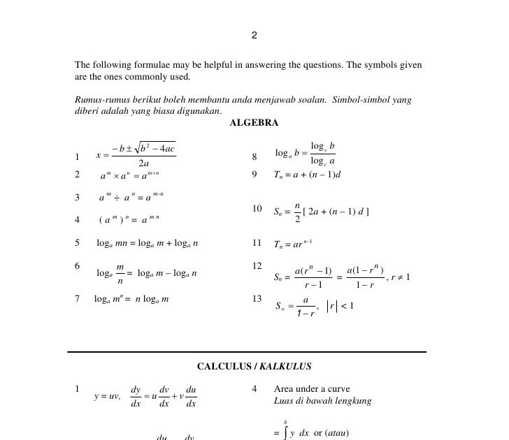 Soalan Trial Spm Addmath 2019 - Selangor s