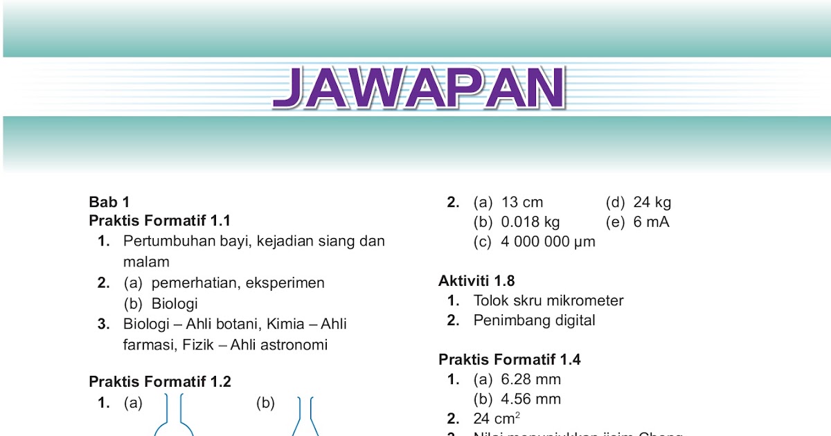 Jawapan Latihan Formatif Fizik Tingkatan 4 Kssm Anyflip