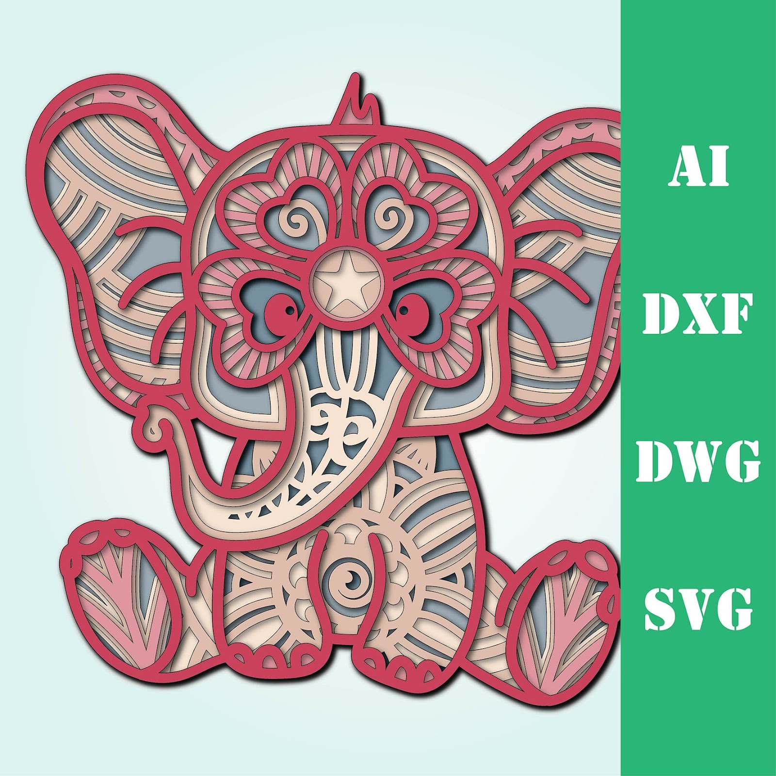 Download Layered Mandala Baby Elephant Svg Ideas - Free Layered SVG ...