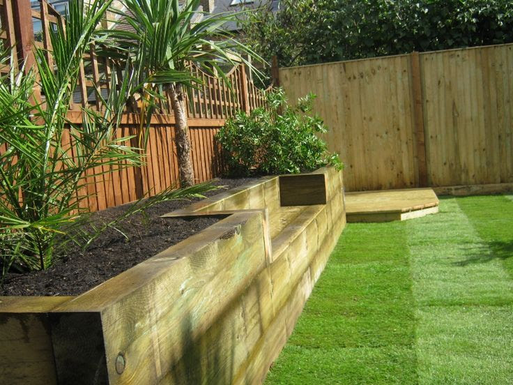 Use them together as borders for high raised flower beds. Garden Design Ideas Sleepers Hawk Haven