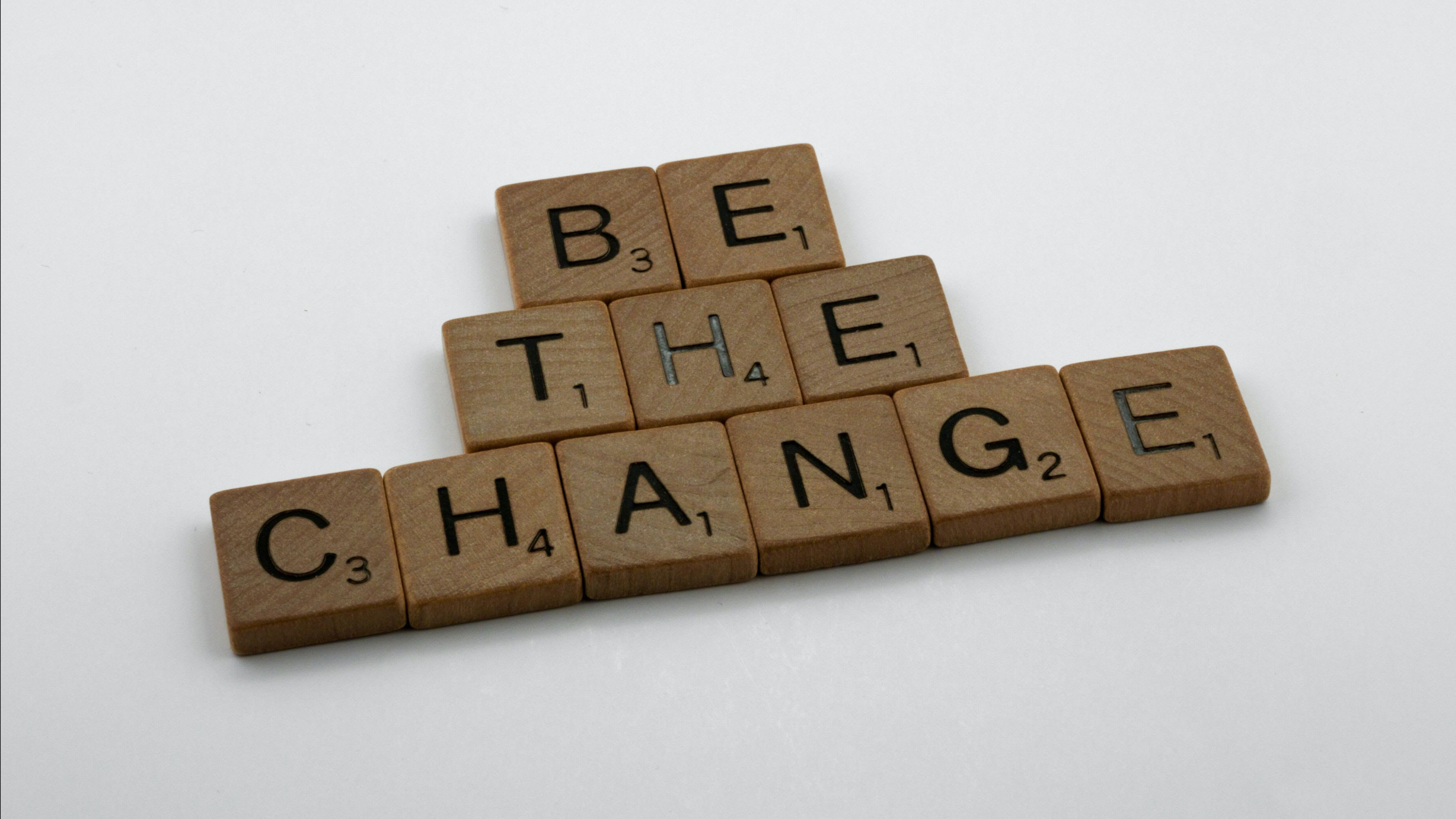 "Be The Change" Scrabble Letters