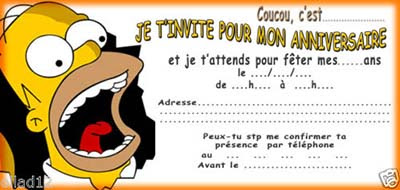 Carte D Invitation Anniversaire Simpson A Imprimer Nanaryuliaortega Site