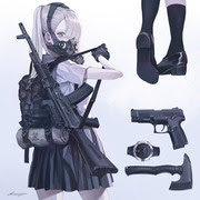 99以上 イラスト Pixiv クール 銃 かっこいい 女の子 イラスト