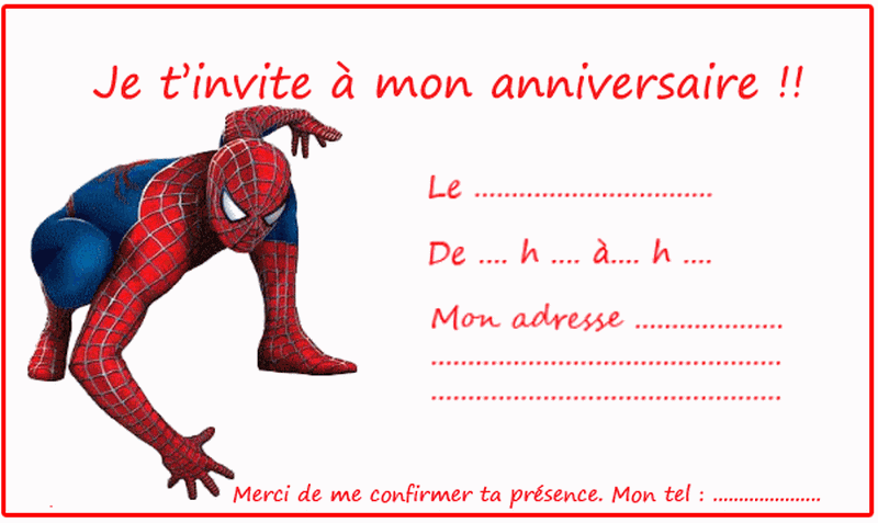 Carte D Anniversaire A Imprimer Spiderman Coloriages Fiolazoezoey Blog