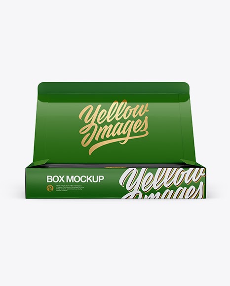 Download Opened Glossy Box PSD Mockup Front View