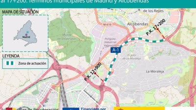 Transportes aprueba el proyecto para mitigar el ruido en la A-1 entre Madrid y Alcobendas por 12,5 millones