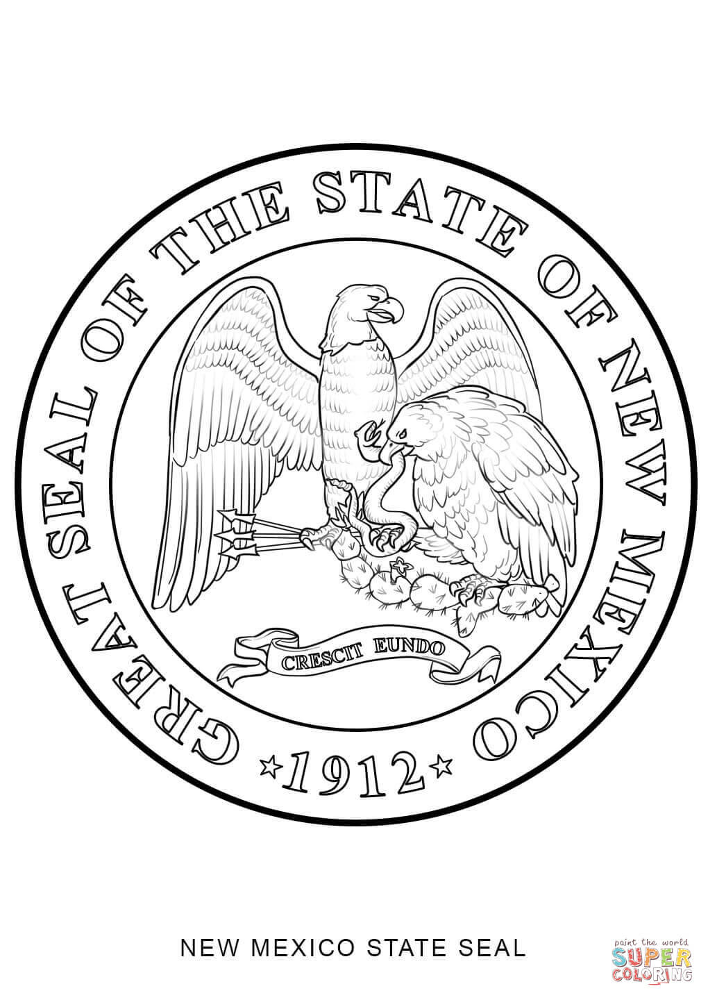 New mexico state symbol coloring page by crayola. New Mexico State Seal Coloring Page Free Printable Coloring Pages